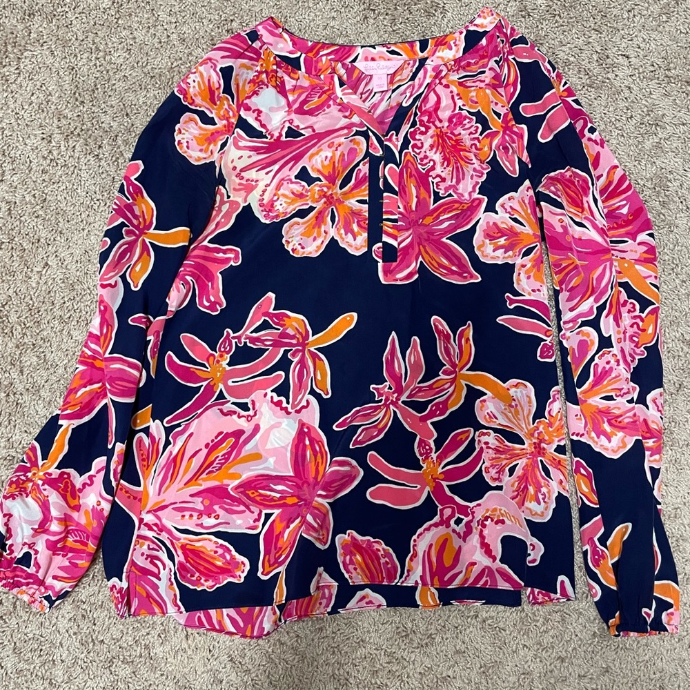 Lilly Pulitzer silk shirt size XS